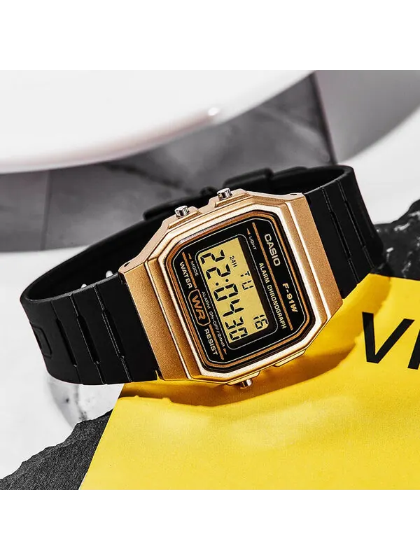 Часы CASIO Waterproof Unisex Mens Black/Gold Digital — изображение 3 из 4, оттенок черный/золотистый