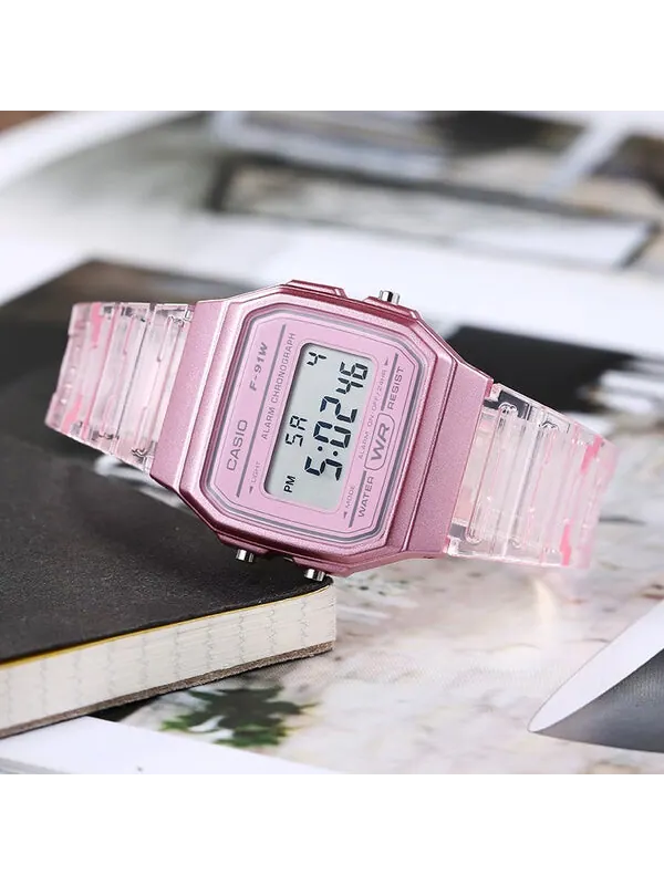 Часы Casio Retro Fashion Analog-Digital Watch 'Pink' — изображение 2 из 2, оттенок розовый