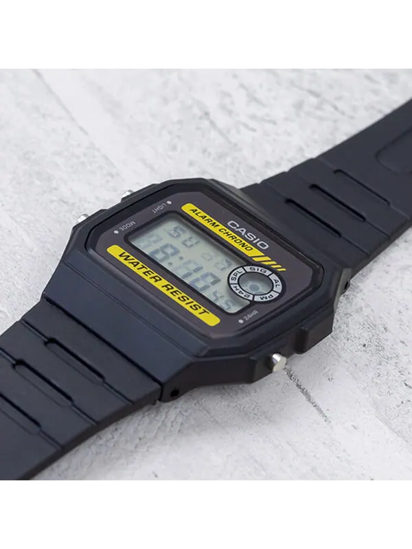 Часы CASIO Quartz Waterproof Sports Unisex Mens Black/Yellow Digital — изображение 2 из 4, оттенок черный/желтый