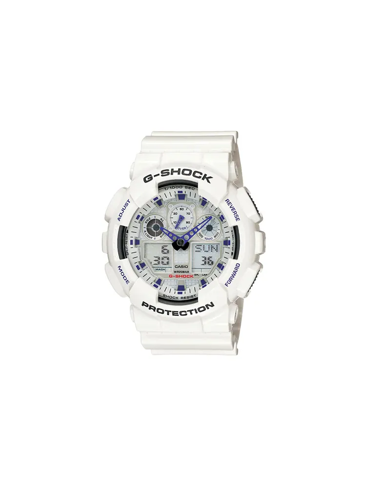 Часы Casio G-Shock Analog-Digital GA-100 Series, арт. GA-100A-7A — изображение 1 из 8, оттенок белый