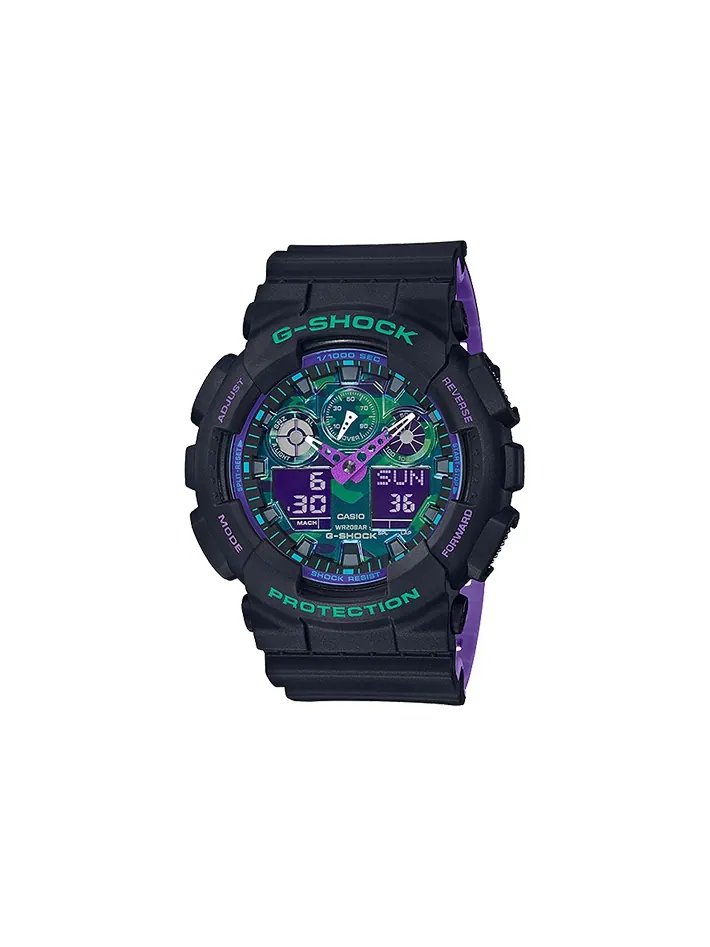 Часы Casio G-Shock GA-100 — изображение 1 из 6, оттенок черный/зеленый