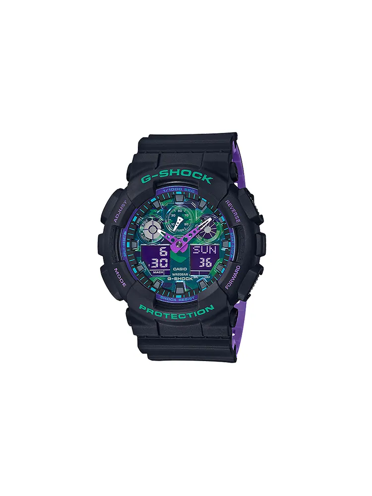 Часы Casio G-Shock GA-100 — изображение 2 из 6, оттенок черный/зеленый