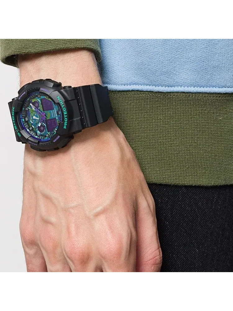 Часы Casio G-Shock GA-100 — изображение 4 из 6, оттенок черный/зеленый