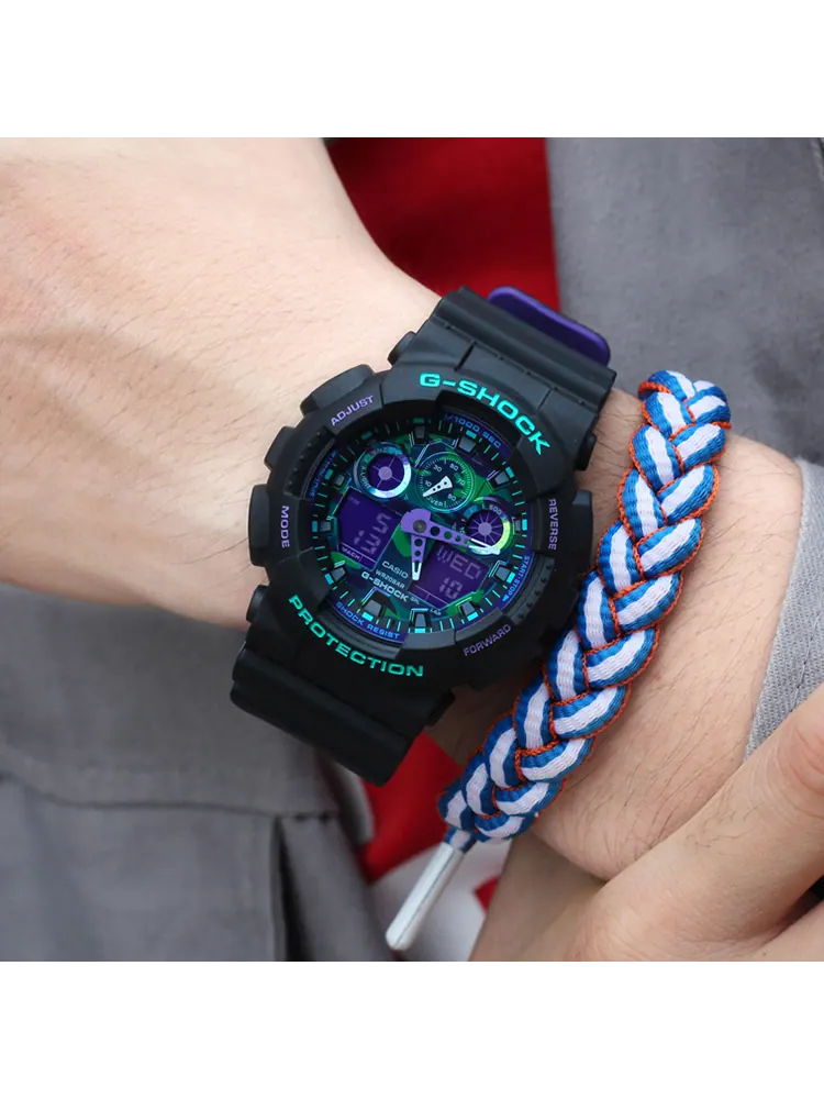 Часы Casio G-Shock GA-100 — изображение 6 из 6, оттенок черный/зеленый