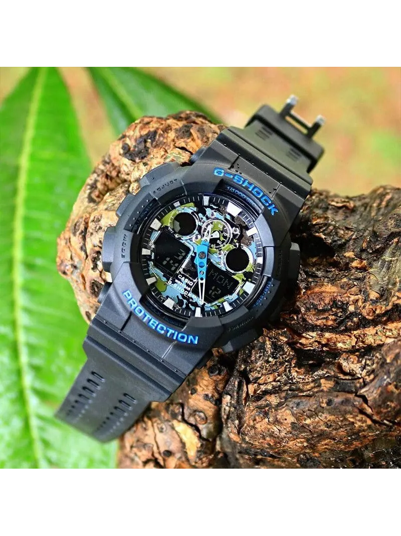 Casio G-Shock Аналогово-цифровые часы 'Черно-синие' — изображение 2 из 10, оттенок черный синий