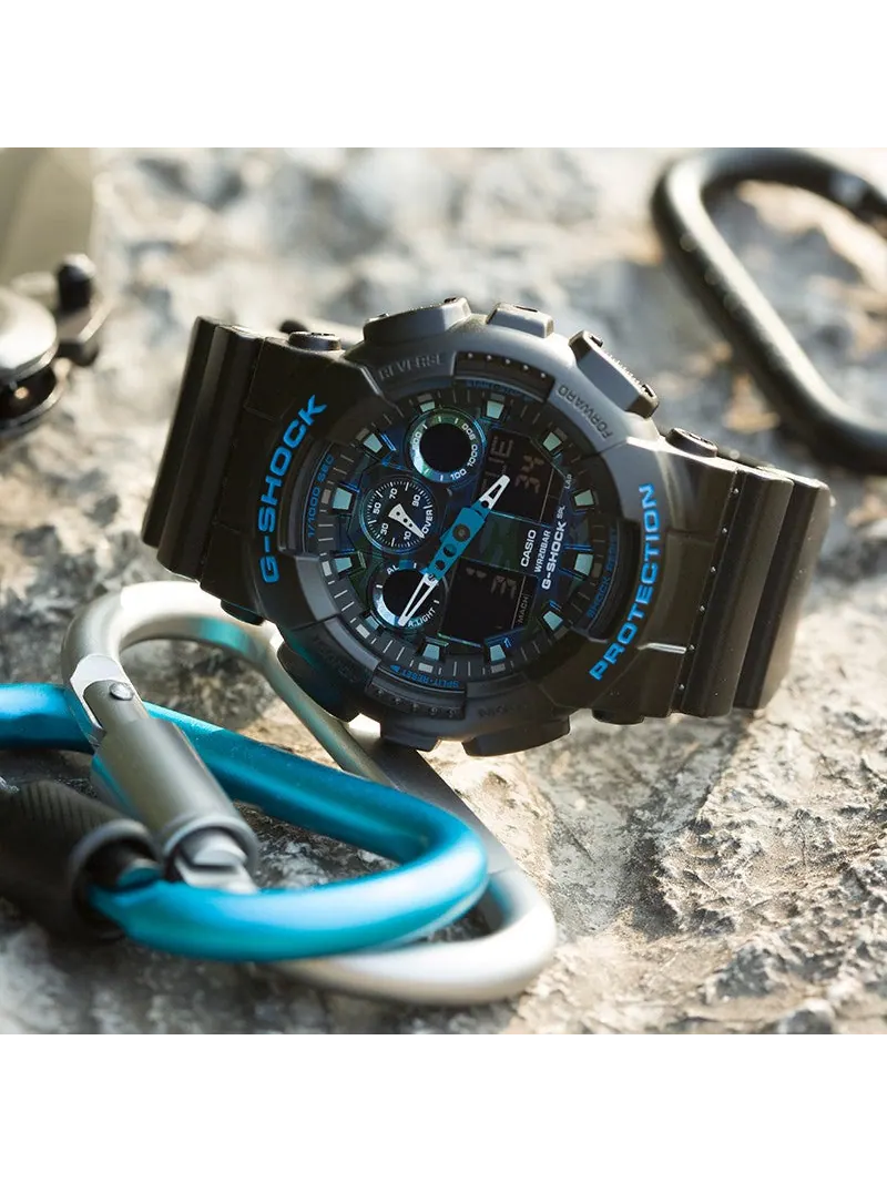 Casio G-Shock Аналогово-цифровые часы 'Черно-синие' — изображение 3 из 10, оттенок черный синий