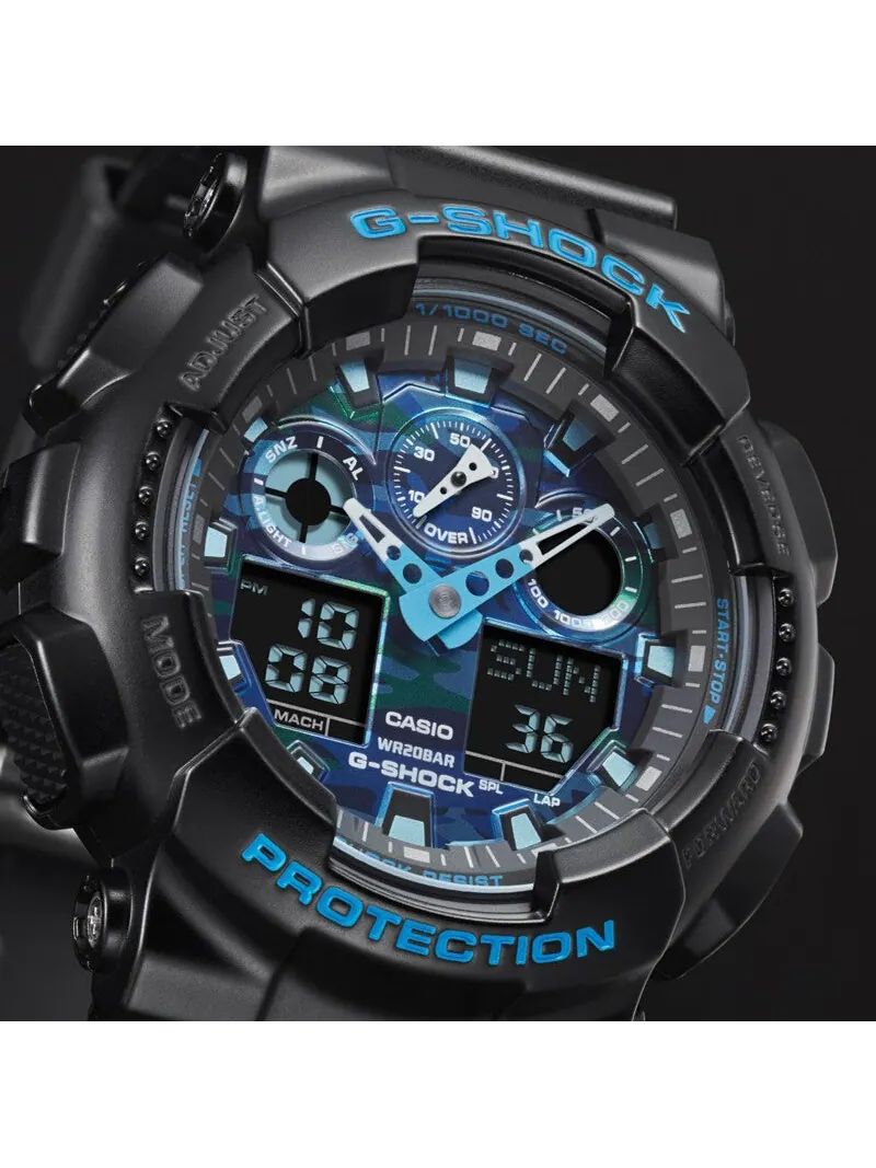 Casio G-Shock Аналогово-цифровые часы 'Черно-синие' — изображение 5 из 10, оттенок черный синий