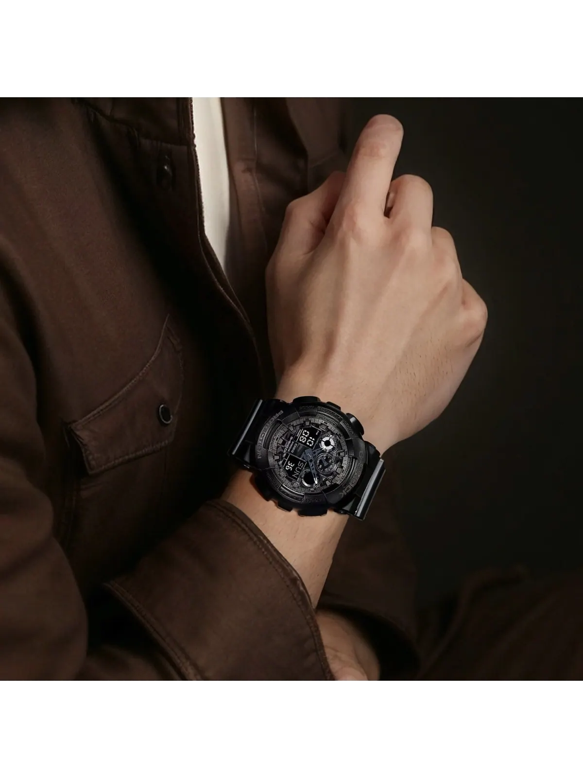 Часы Casio G-Shock Analog-Digital GA-100 Series, арт. GA-100CF-1A — изображение 4 из 6, оттенок черный