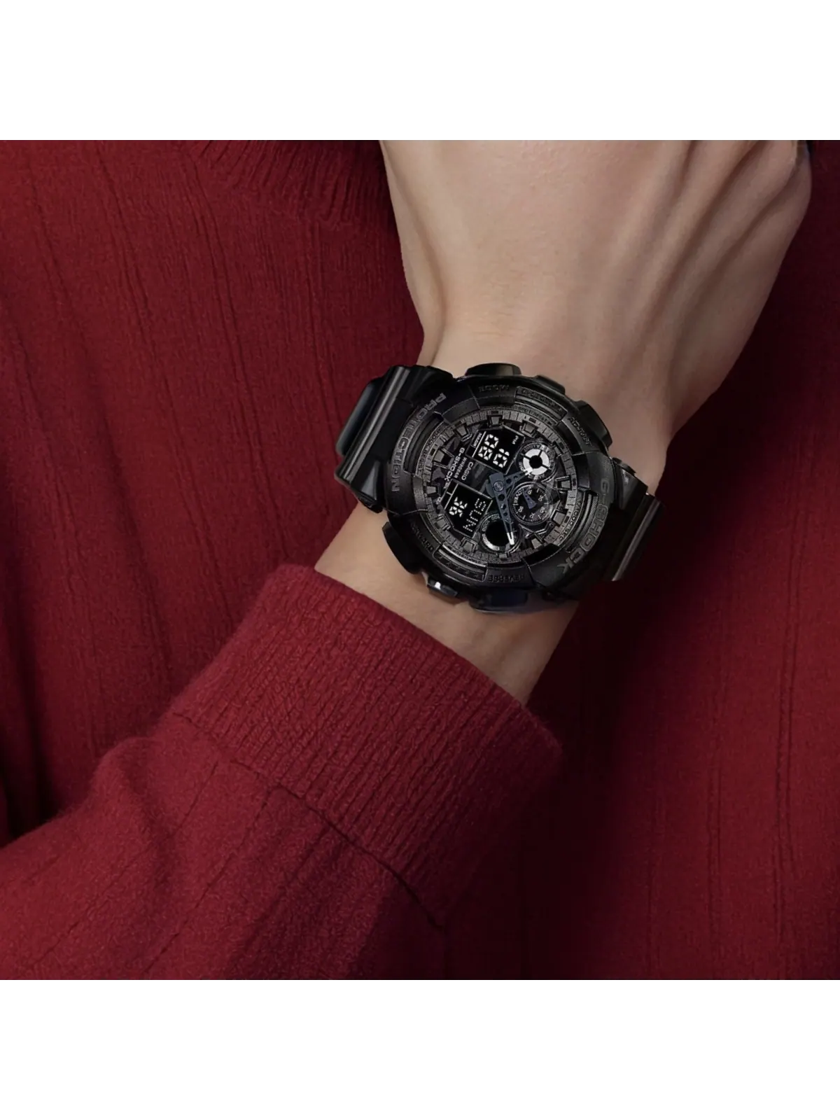 Часы Casio G-Shock Analog-Digital GA-100 Series, арт. GA-100CF-1A — изображение 5 из 6, оттенок черный