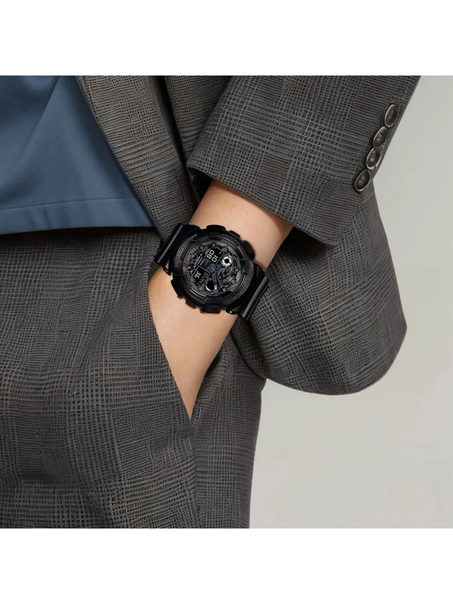 Часы Casio G-Shock Analog-Digital GA-100 Series, арт. GA-100CF-1A — изображение 6 из 6, оттенок черный