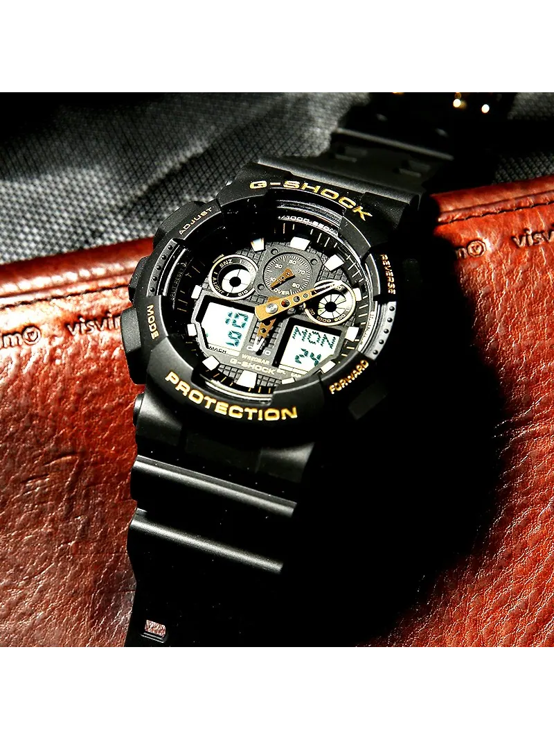 Часы Casio G-Shock Analog-Digital GA-100 Series, арт. GA-100GBX-1A9 — изображение 5 из 10, оттенок черный