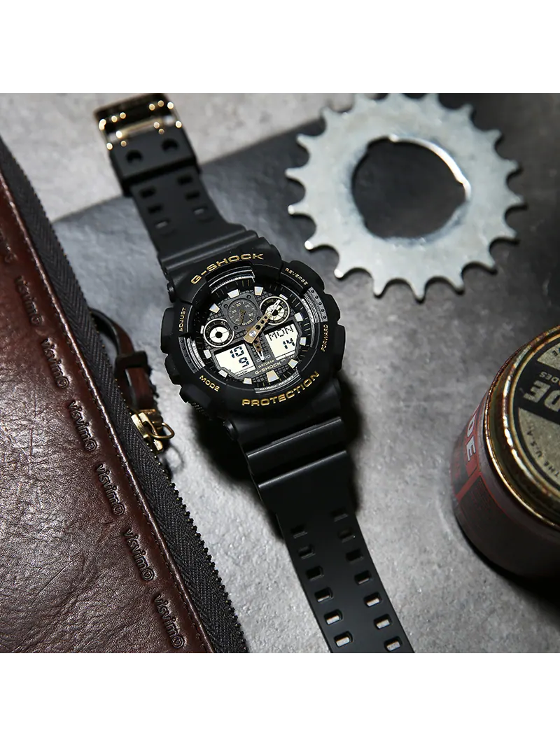 Часы Casio G-Shock Analog-Digital GA-100 Series, арт. GA-100GBX-1A9 — изображение 6 из 10, оттенок черный