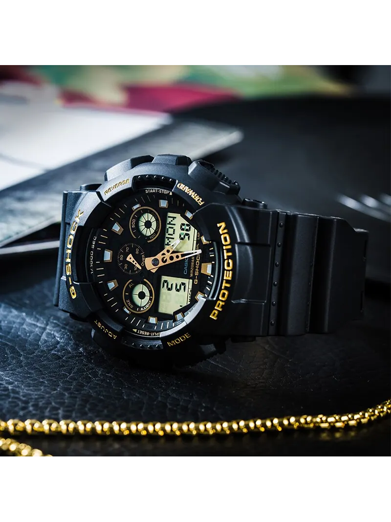 Часы Casio G-Shock Analog-Digital GA-100 Series, арт. GA-100GBX-1A9 — изображение 7 из 10, оттенок черный