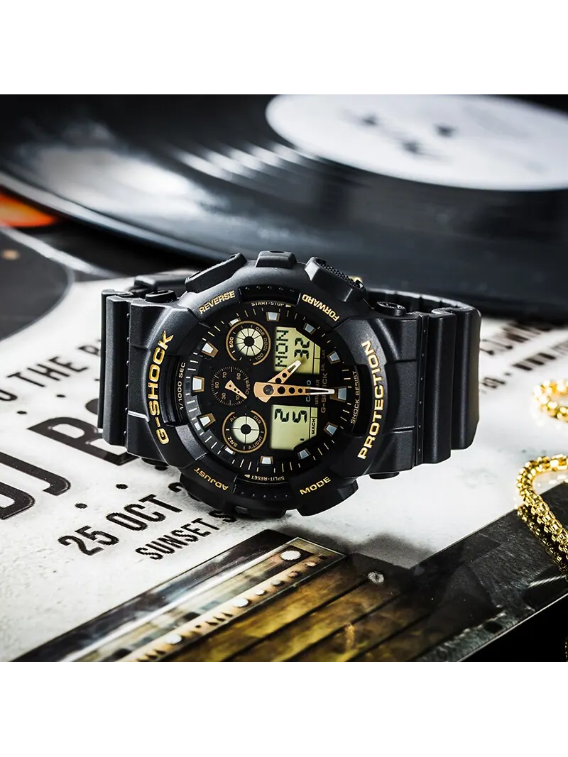 Часы Casio G-Shock Analog-Digital GA-100 Series, арт. GA-100GBX-1A9 — изображение 8 из 10, оттенок черный