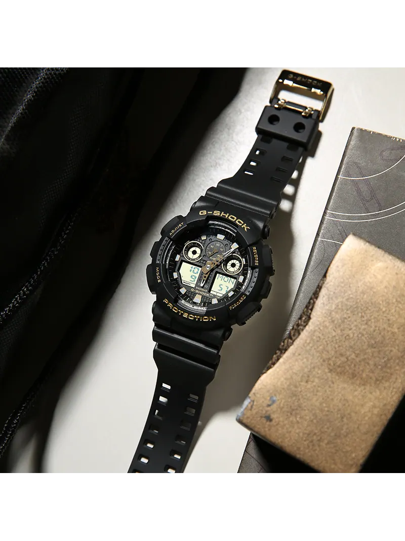 Часы Casio G-Shock Analog-Digital GA-100 Series, арт. GA-100GBX-1A9 — изображение 9 из 10, оттенок черный