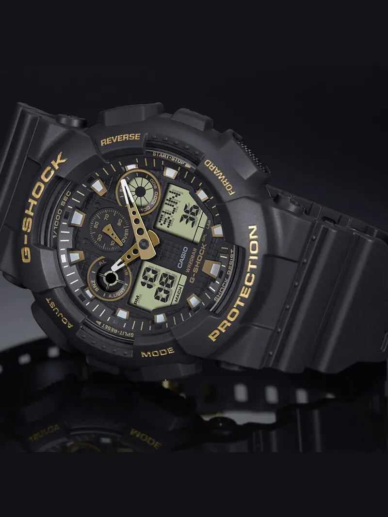Часы Casio G-Shock Analog-Digital GA-100 Series, арт. GA-100GBX-1A9 — изображение 10 из 10, оттенок черный
