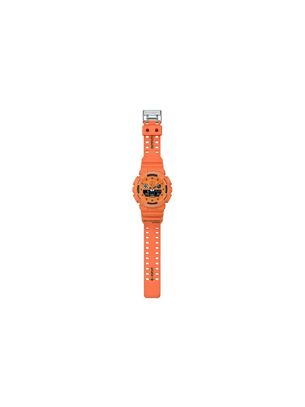 Часы Casio G-Shock Analog-Digital GA-100 Series, арт. GA-100RS-4A — изображение 2 из 2, оттенок оранжевый