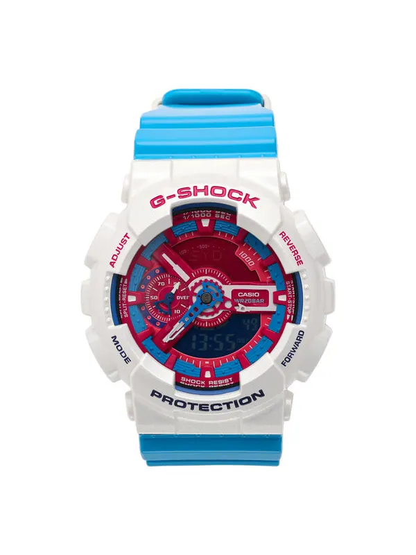 Часы CASIO G-Shock Analog-Digital 'White' — изображение 1 из 4, оттенок синий/белый