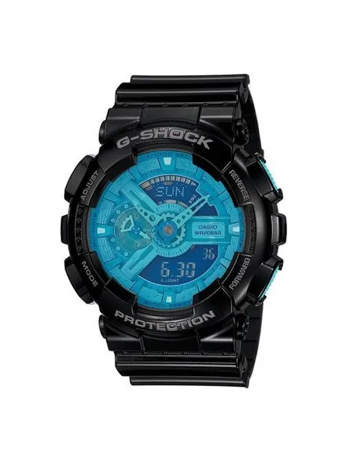 Часы CASIO G-Shock Analog-Digital 'Black Blue' — изображение 1 из 4, оттенок синий