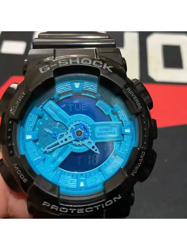 Часы CASIO G-Shock Analog-Digital 'Black Blue' — изображение 2 из 4, оттенок синий