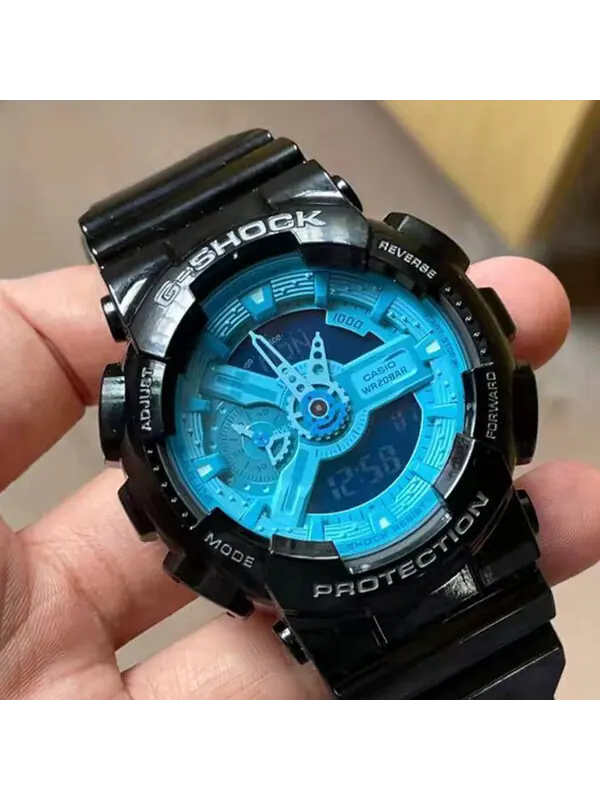 Часы CASIO G-Shock Analog-Digital 'Black Blue' — изображение 3 из 4, оттенок синий