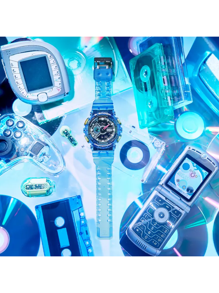 Часы CASIO G-Shock Digital-Analog 'Transparent Blue' — изображение 3 из 5, оттенок синий
