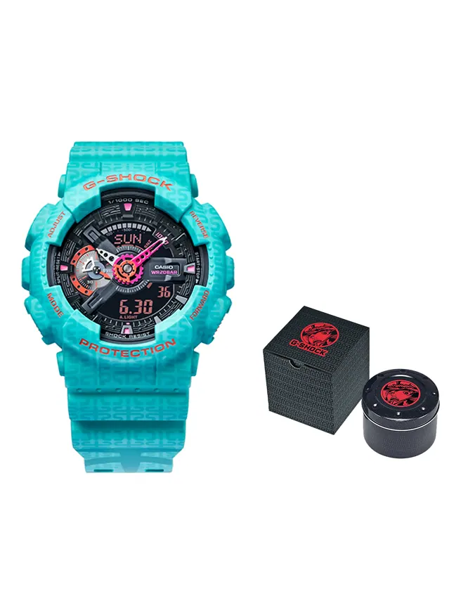 Casio G-Shock Аналогово-цифровые часы 'Зелено-синие' — изображение 1 из 5, оттенок синий