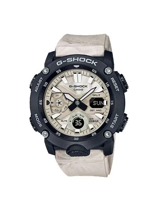 Часы CASIO G-Shock Analog-Digital 'Black White' — изображение 1 из 4, оттенок белый