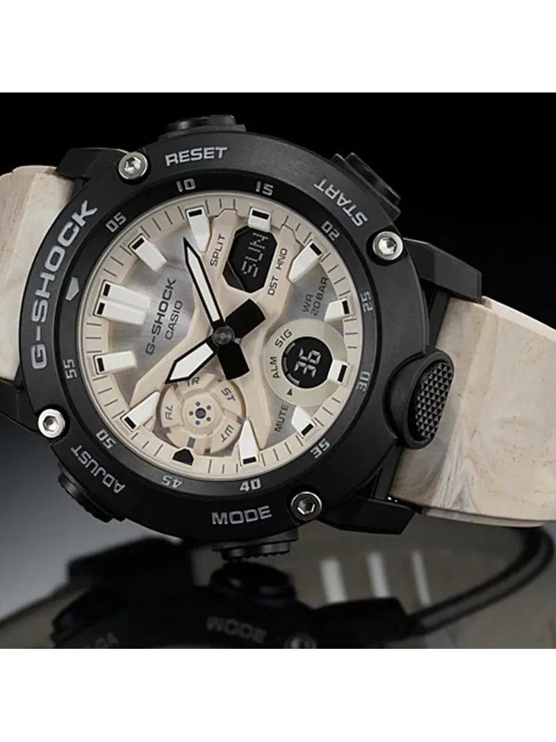 Часы CASIO G-Shock Analog-Digital 'Black White' — изображение 2 из 4, оттенок белый