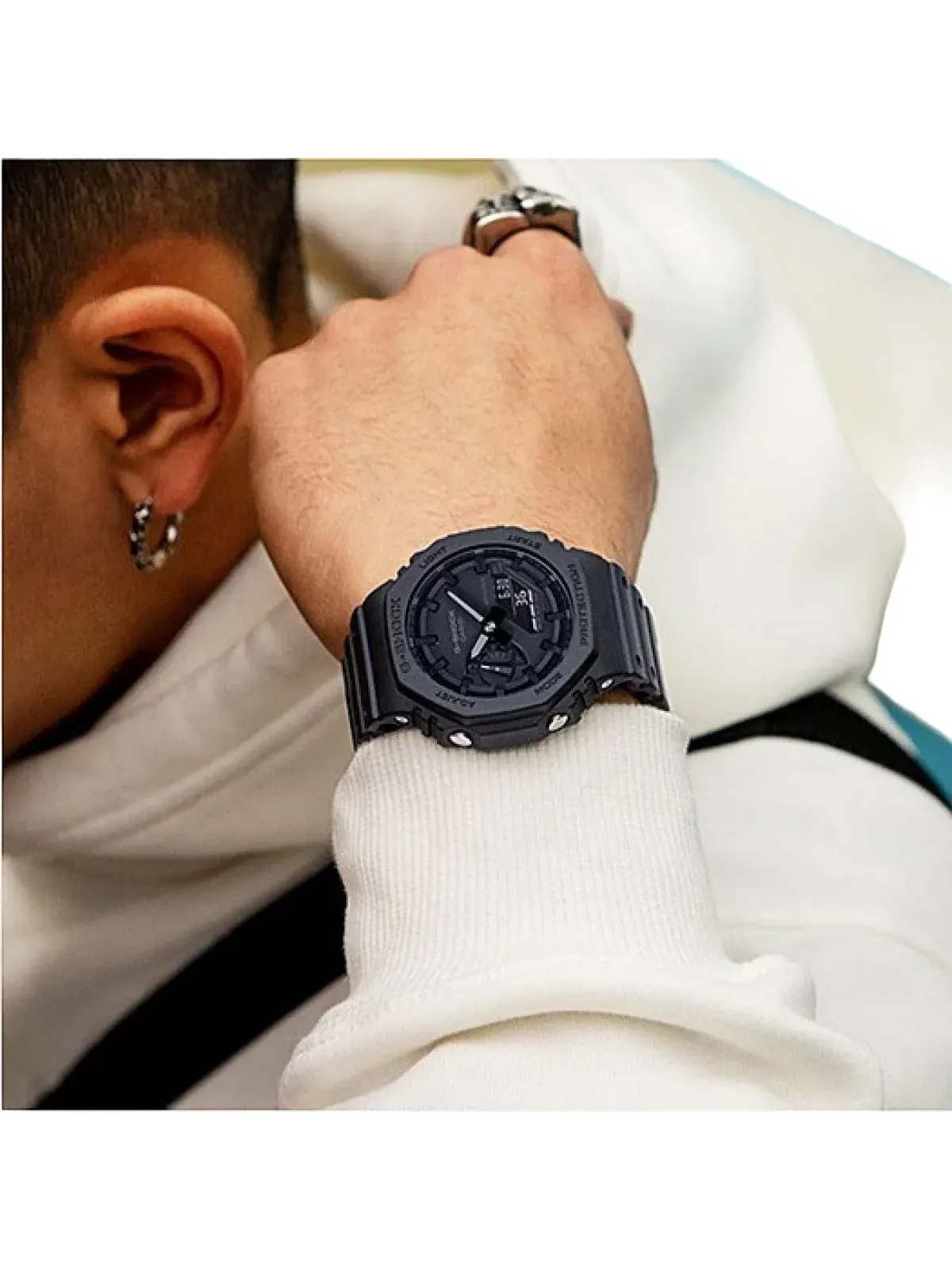 Аналогово-цифровые часы CASIO G-Shock 2100 Series , черный цвет, GA-2100-1A1 — изображение 9 из 10