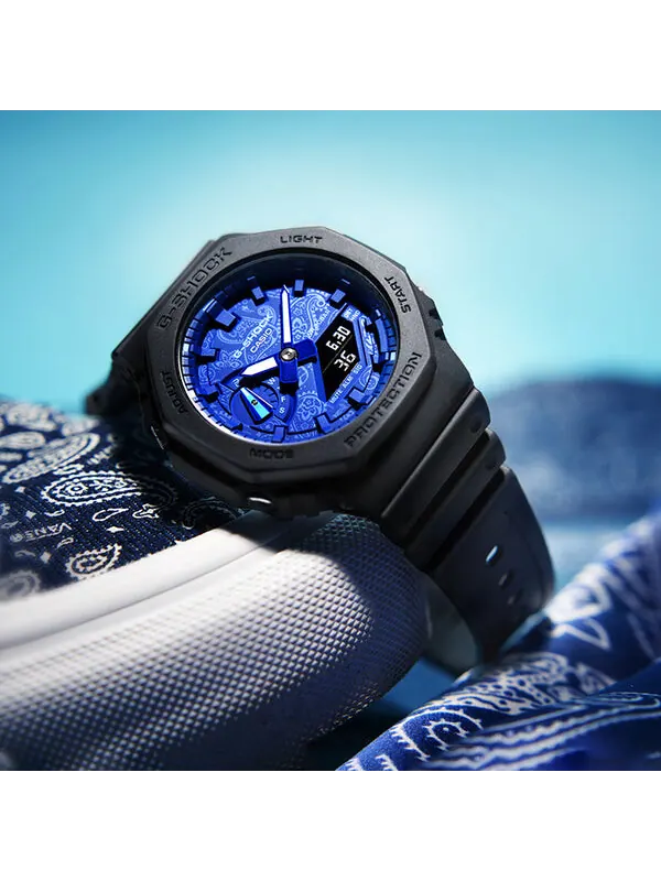 Часы CASIO G-Shock Analog-Digital 'Black Blue' — изображение 4 из 4, оттенок черный синий