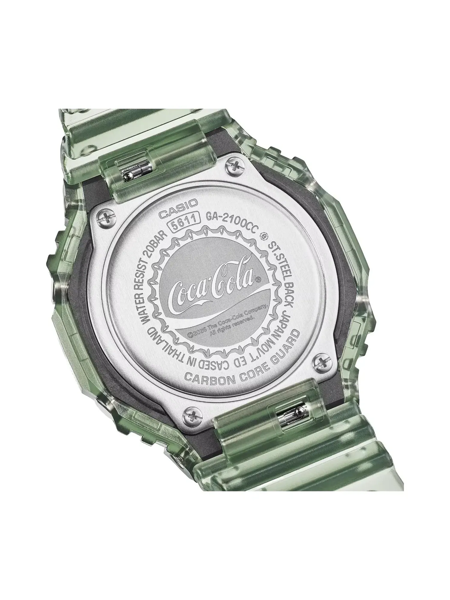 Часы CASIO x Coca-Cola 2100-Series G-Shock 'Green' GA-2100CC-3A — изображение 4 из 6, оттенок зеленый