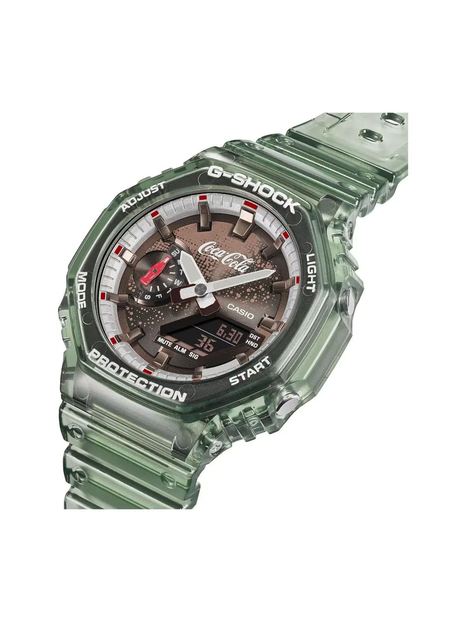 Часы CASIO x Coca-Cola 2100-Series G-Shock 'Green' GA-2100CC-3A — изображение 5 из 6, оттенок зеленый