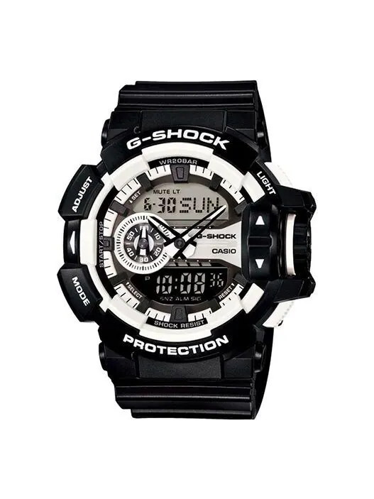 Часы CASIO G-Shock Analog-Digital 'Black White' — изображение 1 из 4, оттенок черный