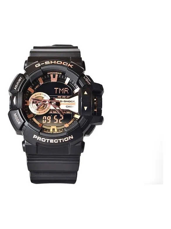 Часы CASIO G-Shock Analog-Digital 'Black' — изображение 1 из 4, оттенок золотистый