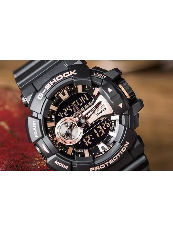 Часы CASIO G-Shock Analog-Digital 'Black' — изображение 2 из 4, оттенок золотистый