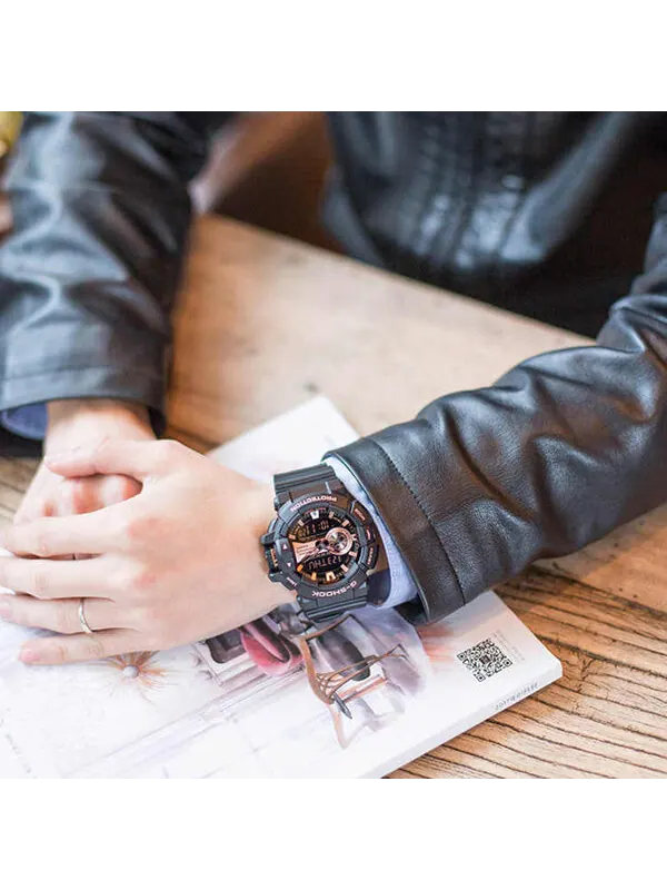 Часы CASIO G-Shock Analog-Digital 'Black' — изображение 4 из 4, оттенок золотистый