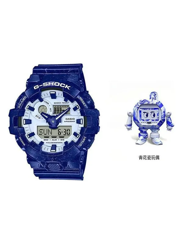 Часы CASIO G-Shock Analog-Digital 'Blue' — изображение 1 из 4, оттенок синий