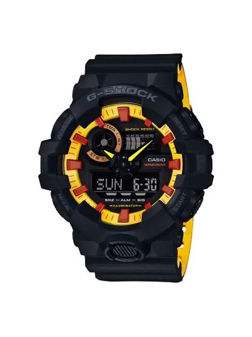 Часы CASIO G-Shock Analog-Digital 'Black Yellow' — изображение 1 из 4, оттенок черный/желтый