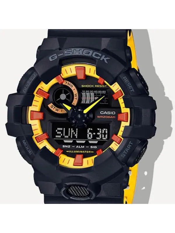 Часы CASIO G-Shock Analog-Digital 'Black Yellow' — изображение 2 из 4, оттенок черный/желтый