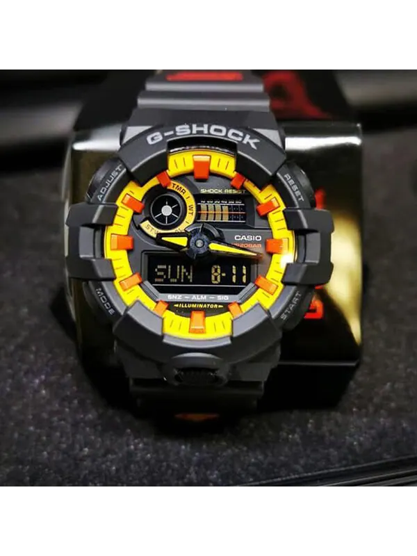 Часы CASIO G-Shock Analog-Digital 'Black Yellow' — изображение 4 из 4, оттенок черный/желтый