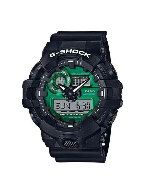 Часы CASIO G-Shock Analog-Digital 'Black Green' — изображение 1 из 4, оттенок черный
