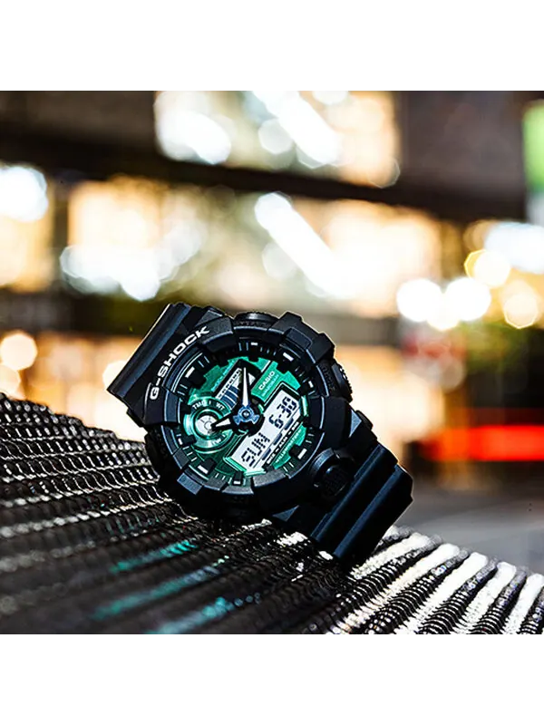 Часы CASIO G-Shock Analog-Digital 'Black Green' — изображение 4 из 4, оттенок черный