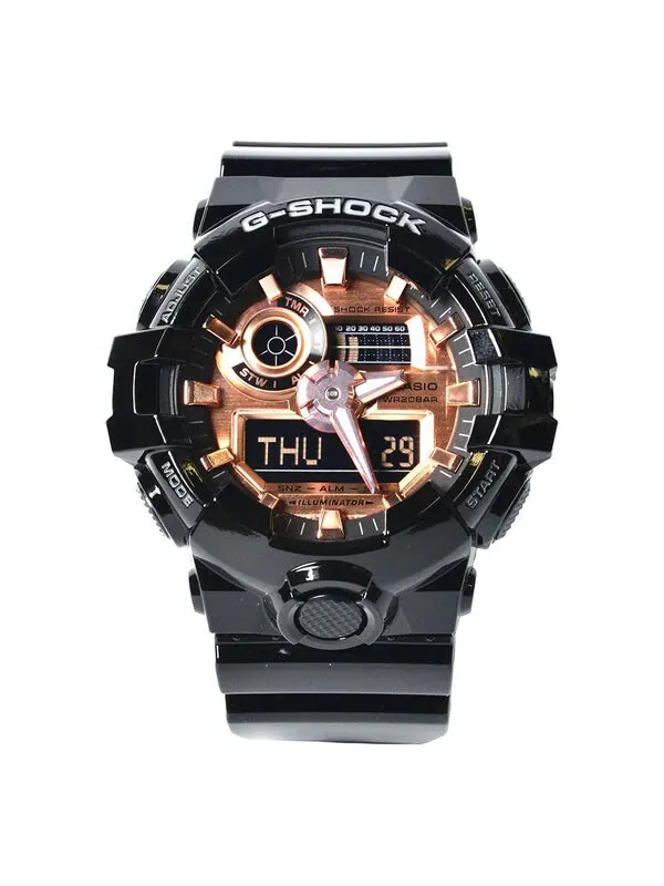 Часы CASIO G-Shock Analog-Digital 'Black' — изображение 1 из 4, оттенок золотистый