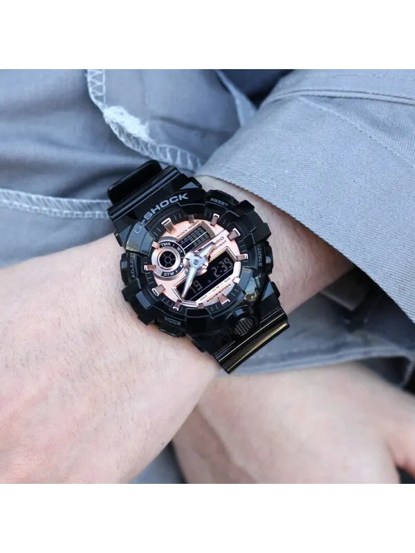 Часы CASIO G-Shock Analog-Digital 'Black' — изображение 3 из 4, оттенок золотистый