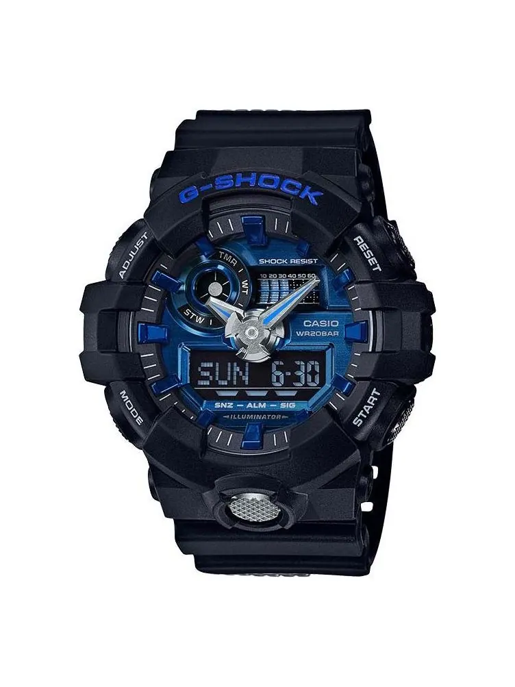 Часы CASIO G-Shock Analog-Digital 'Black Blue' — изображение 1 из 4, оттенок черный синий