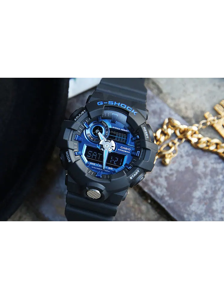 Часы CASIO G-Shock Analog-Digital 'Black Blue' — изображение 3 из 4, оттенок черный синий