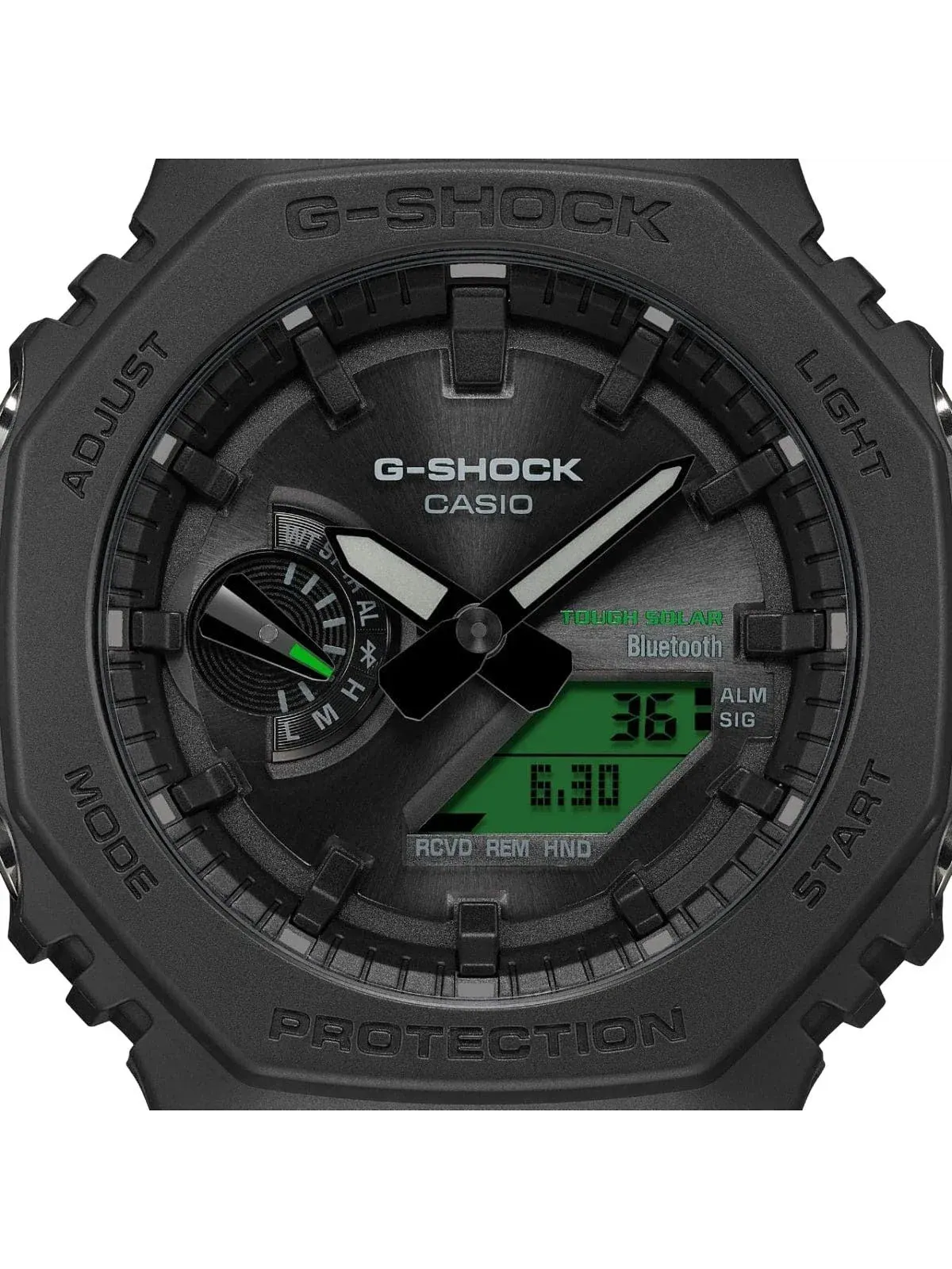 Мужские часы с солнечной батареей G-Shock Black Green CASIO — изображение 3 из 5, оттенок черный