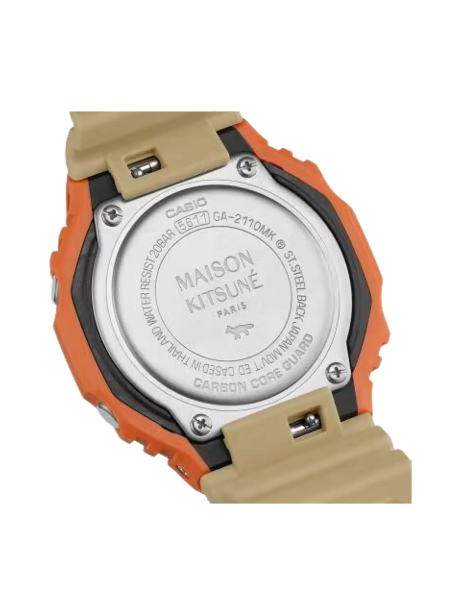 Casio x Maison Kitsuné G-SHOCK 2100 Series 'Orange' — изображение 2 из 5, оттенок оранжевый