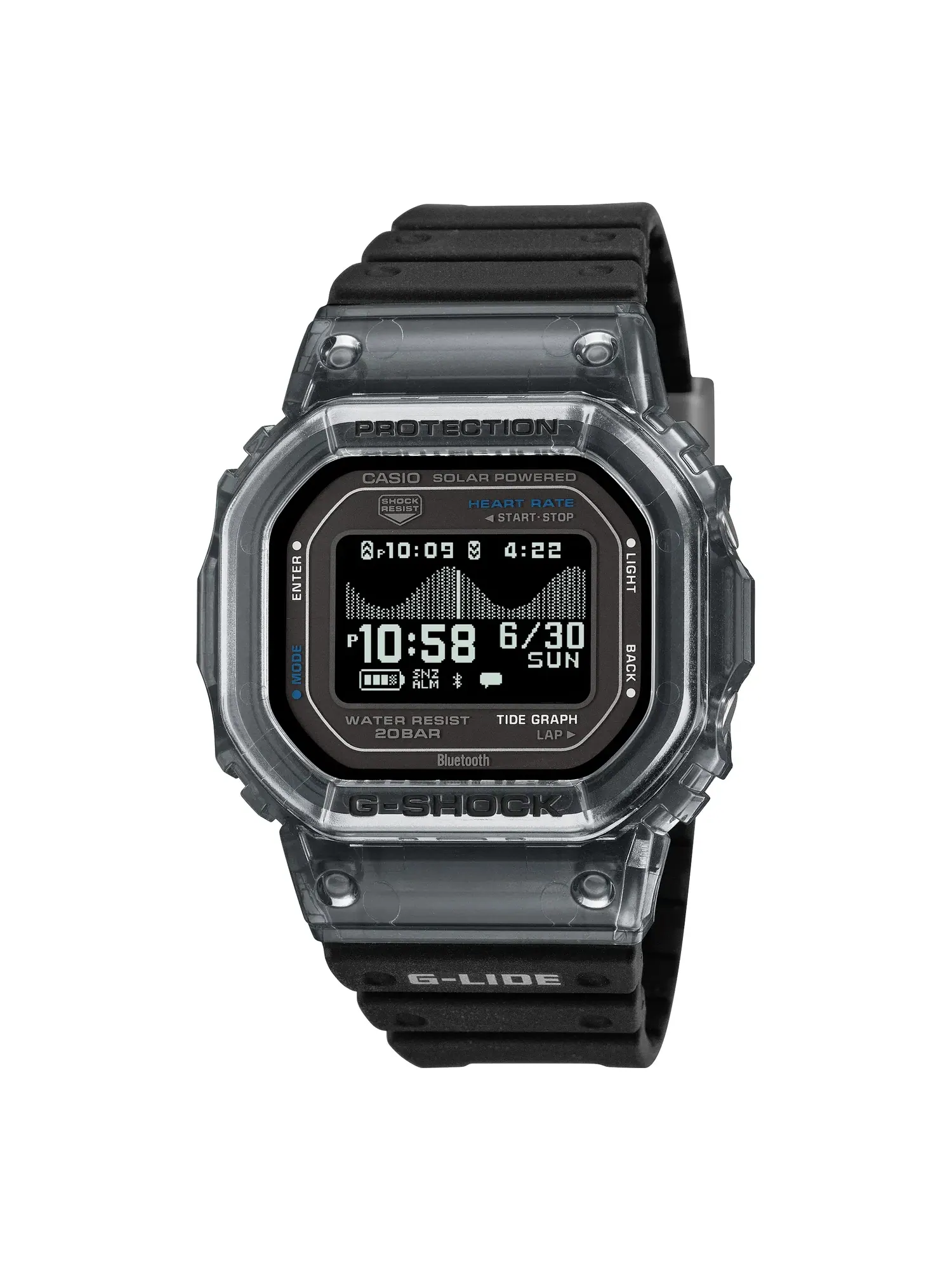 Цифровые часы CASIO G-LIDE GBX-H5600 серии, черные GBX-H5600-1 — изображение 1 из 3, оттенок черный